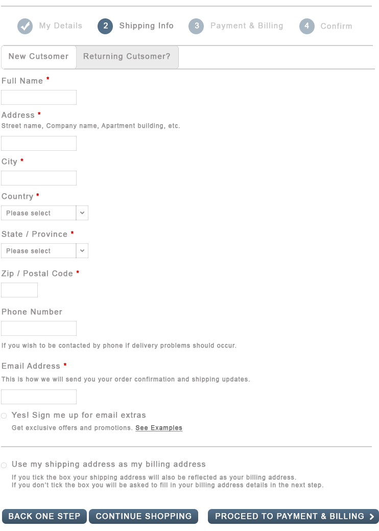Checkout User Experience - Form | VaneDigital.com