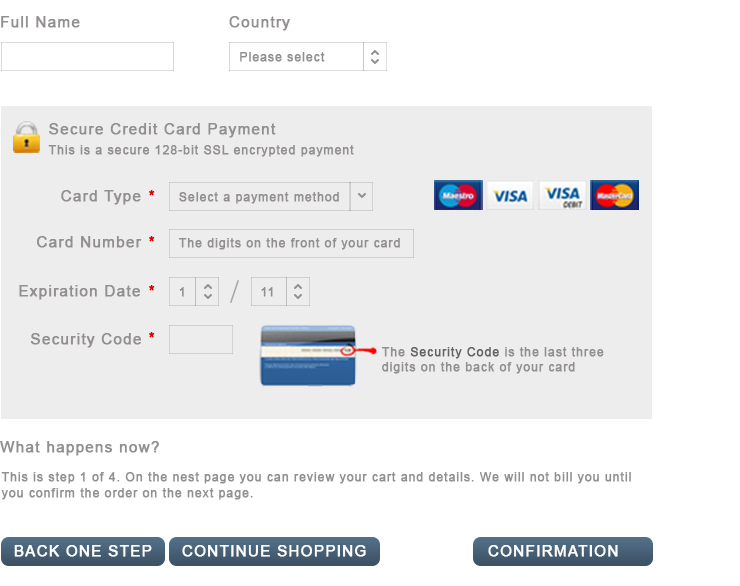 Checkout User Experience - Credit Card form | VaneDigital.com